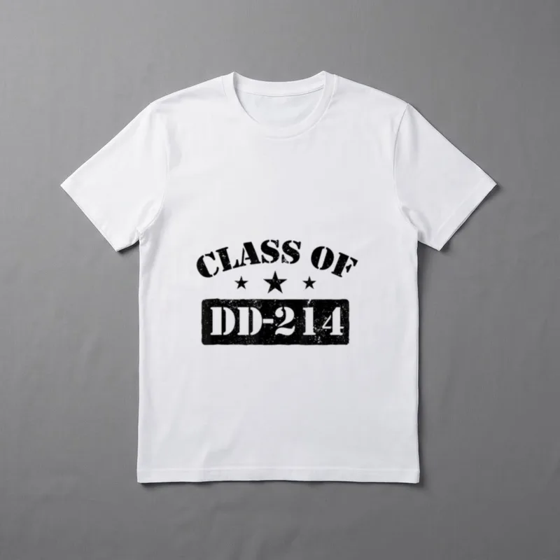 Class of DD-214 Alumni Veteran Patriotic T-Shirt – CLASS OF DD-214 in distressed military style – Classic T-Shirt in Black