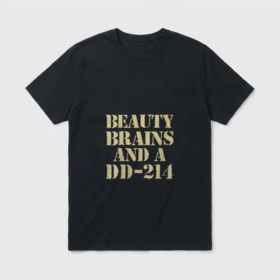 Beauty Brains and a Dd-214 Veteran T-Shirt – Classic T-Shirt in Black