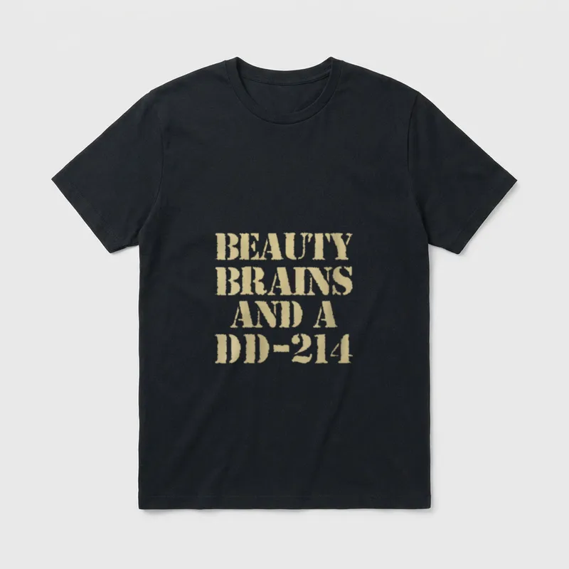 Beauty Brains and a Dd-214 Veteran T-Shirt – Classic T-Shirt in Black