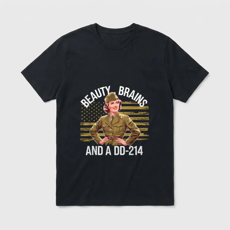 Brains and a DD-214 Strong Military T-Shirt – Classic T-Shirt in Black