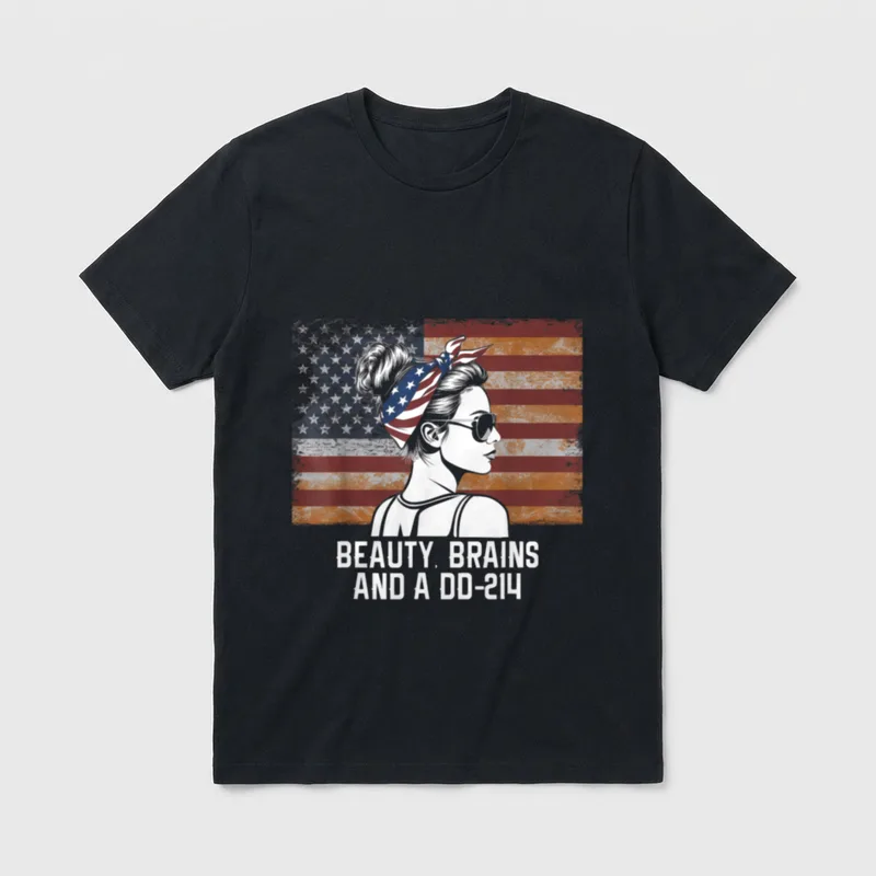Brains and a DD-214 Strong Empowerment T-Shirt – Classic T-Shirt in Black