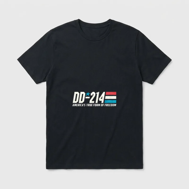 DD-214 Armed Forces Military Alumni Vintage T-Shirt – Classic T-Shirt in Black