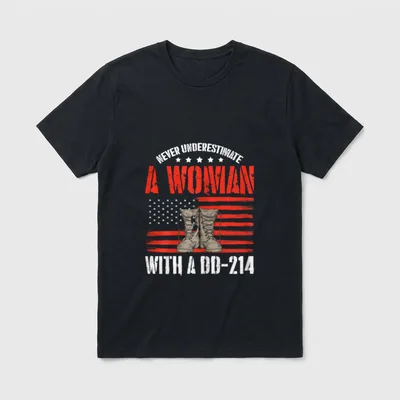 Female Veteran a Woman with Veteran's T-Shirt – Classic T-Shirt in Black