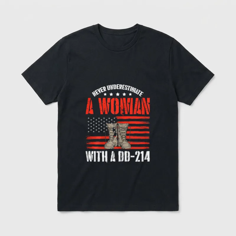 Female Veteran a Woman with Veteran's T-Shirt – Classic T-Shirt in Black