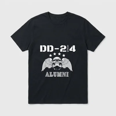 Proud Veteran Patriotic DD-214 Alumni T-Shirt – Classic T-Shirt in Black