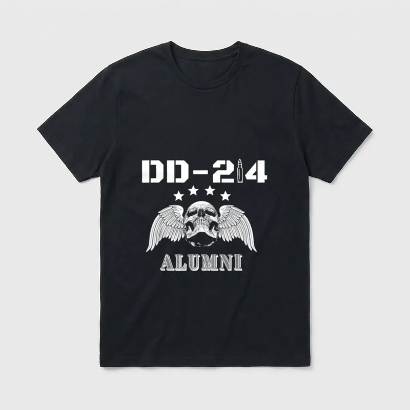 Proud Veteran Patriotic DD-214 Alumni T-Shirt – Classic T-Shirt in Black