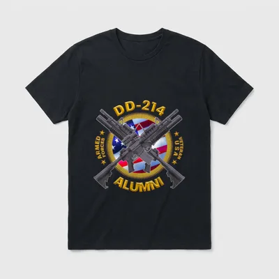 DD-214 Veteran Military Armed Forces Alumni T-Shirt – Classic T-Shirt in Black