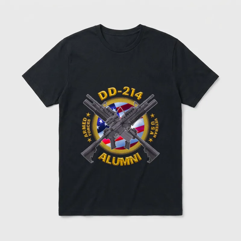 DD-214 Veteran Military Armed Forces Alumni T-Shirt – Classic T-Shirt in Black