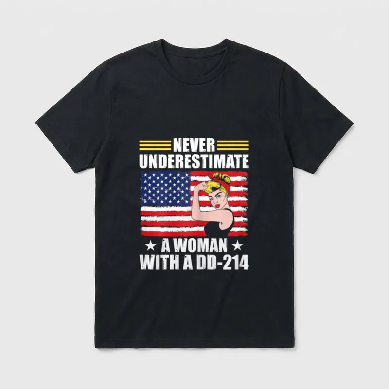 A Female Veteran with Dd-214 Day T-Shirt – Classic T-Shirt in Black