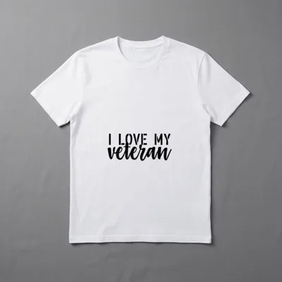Veterans Day I Love T-Shirt – I LOVE MY veteran in mixed uppercase and script – Classic T-Shirt in Black