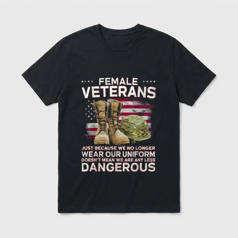 Proud Female Military Veteran T-Shirt – Classic T-Shirt in Black
