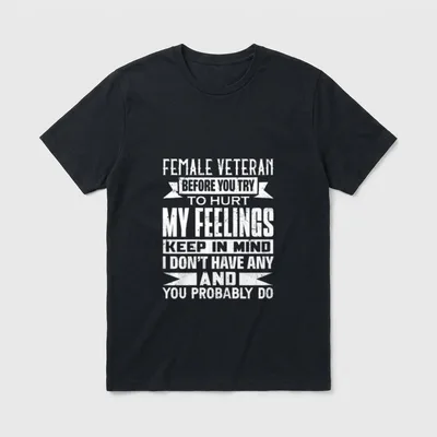 Female Veteran Tough T-Shirt – Classic T-Shirt in Black