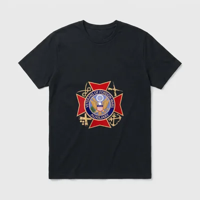 Women Veterans Foreign Wars Auxiliary T-Shirt – Classic T-Shirt in Black