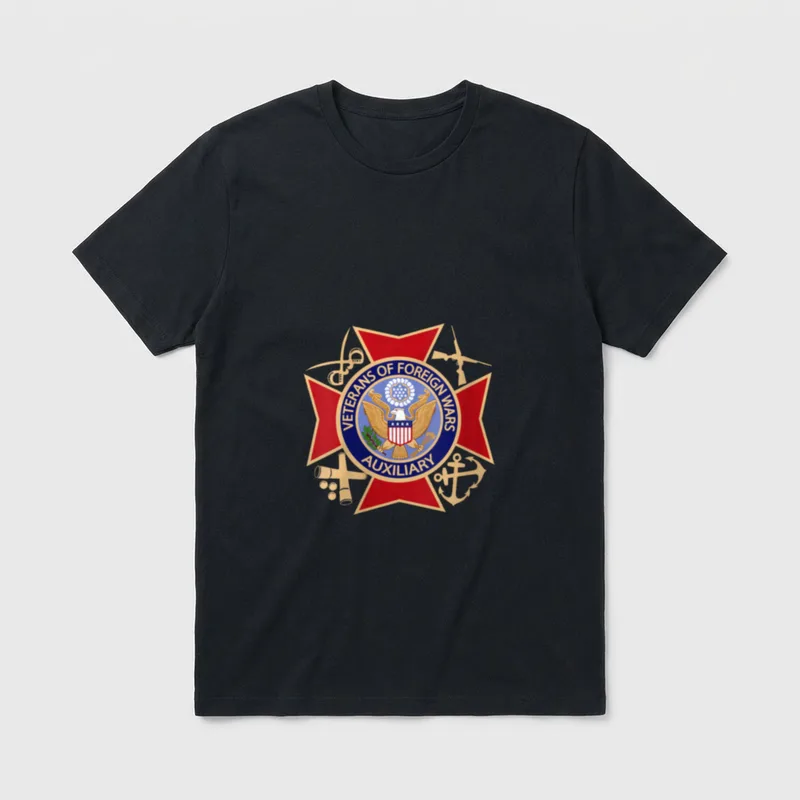Women Veterans Foreign Wars Auxiliary T-Shirt – Classic T-Shirt in Black