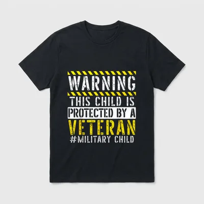 Military Child Protected By Veteran T-Shirt – Classic T-Shirt in Black