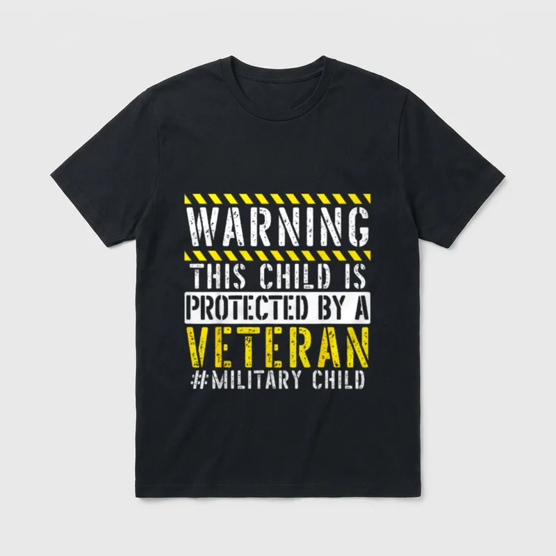 Military Child Protected By Veteran T-Shirt – Classic T-Shirt in Black