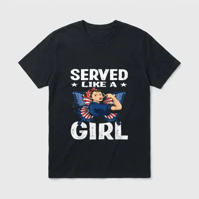 Women Veteran Served T-Shirt – Classic T-Shirt in Black