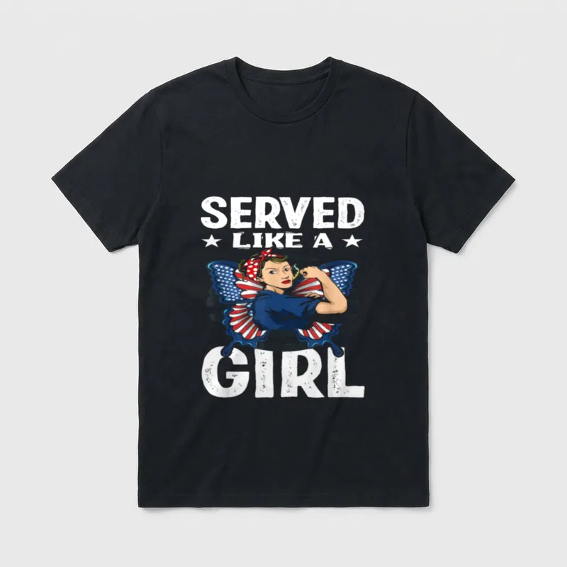 Women Veteran Served T-Shirt – Classic T-Shirt in Black