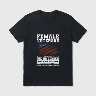 Female Veterans Pride T-Shirt – Classic T-Shirt in Black