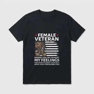 Female Veterans Before You Try T-Shirt – Classic T-Shirt in Black