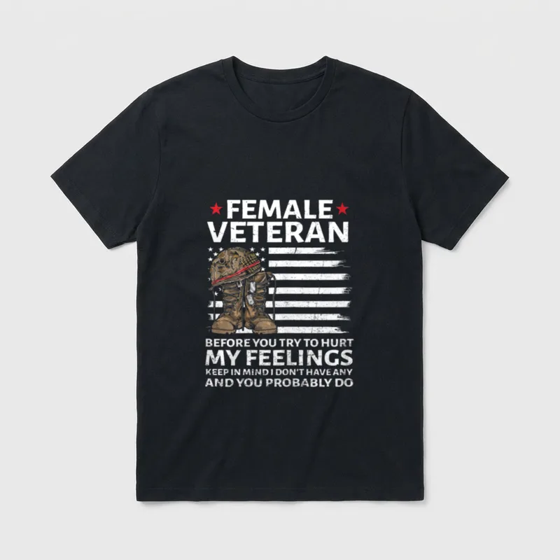 Female Veterans Before You Try T-Shirt – Classic T-Shirt in Black