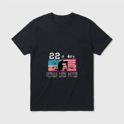 Veteran Lives Matter Suicide Awareness PTSD T-Shirt – Classic T-Shirt in Black