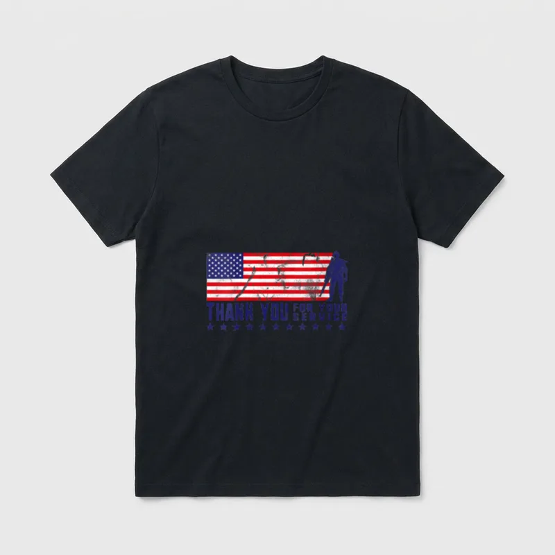 Veteran Thank You for Your Veterans T-Shirt – Classic T-Shirt in Black