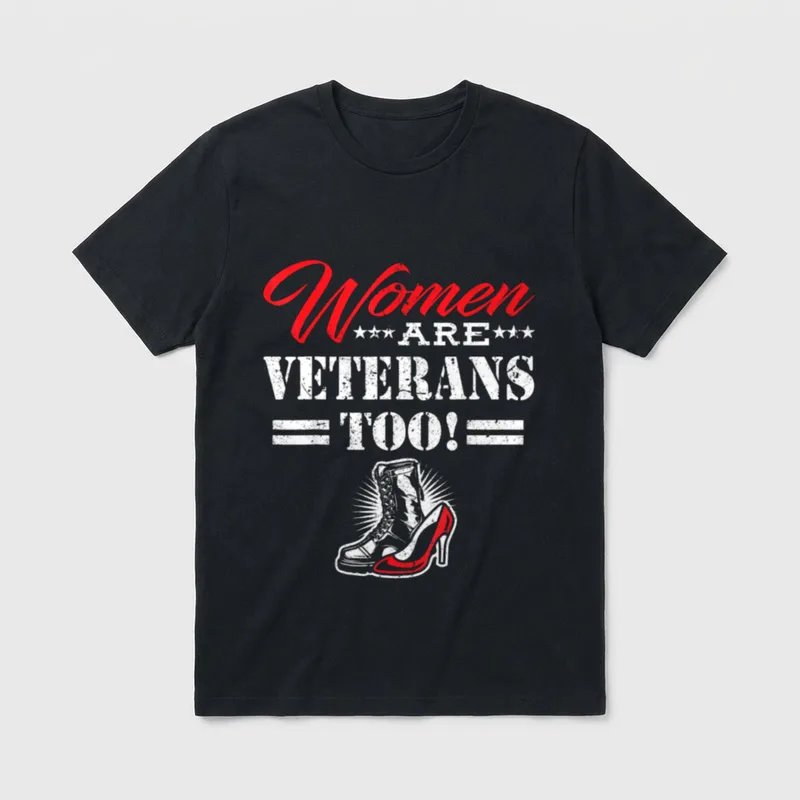 Are Veterans Too Female Day T-Shirt – Classic T-Shirt in Black