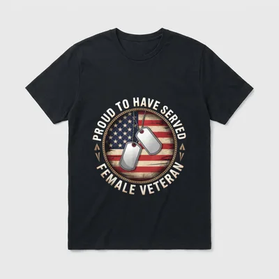 Female Veteran Day T-Shirt – Classic T-Shirt in Black