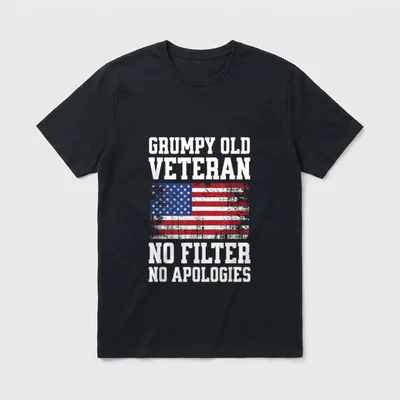 Military Veteran American Flag T-Shirt – Classic T-Shirt in Black