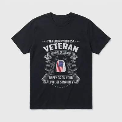 Military Grumpy T-Shirt – Classic T-Shirt in Black