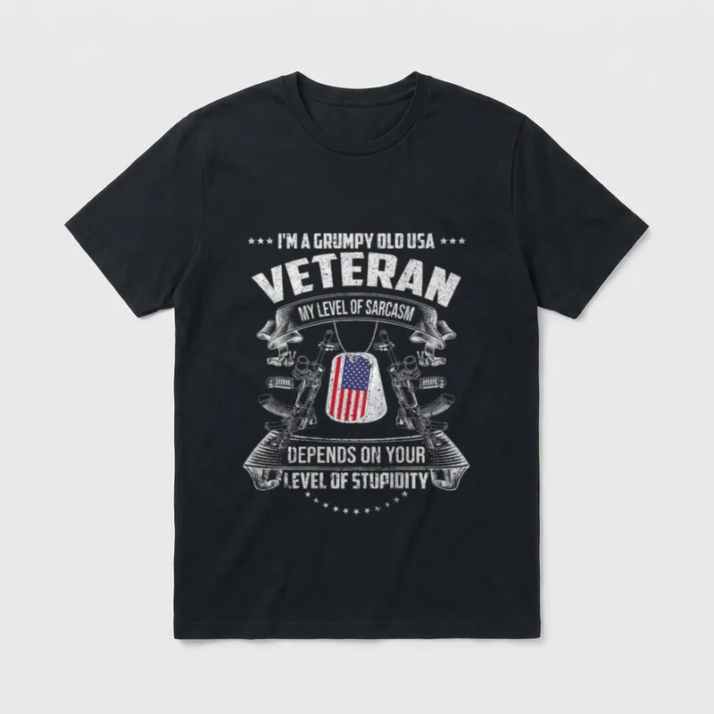 Military Grumpy T-Shirt – Classic T-Shirt in Black