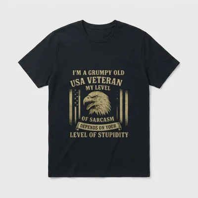USA Military Veteran Humor T-Shirt – Classic T-Shirt in Black