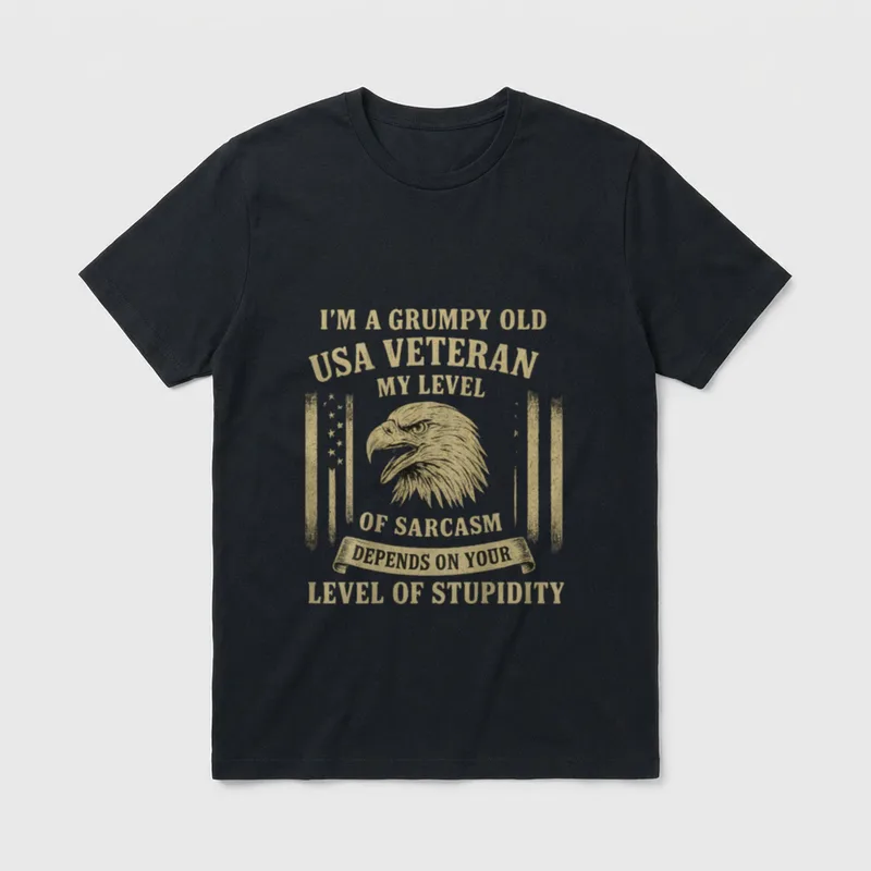 USA Military Veteran Humor T-Shirt – Classic T-Shirt in Black