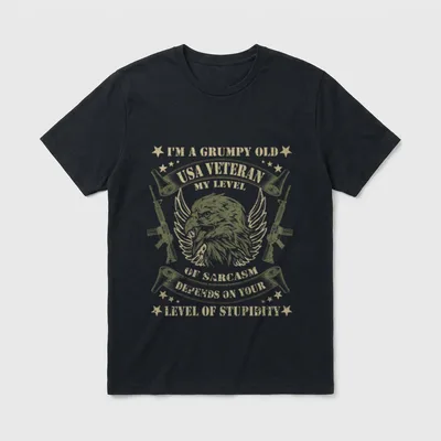 Retired Veteran Humor T-Shirt – Classic T-Shirt in Black
