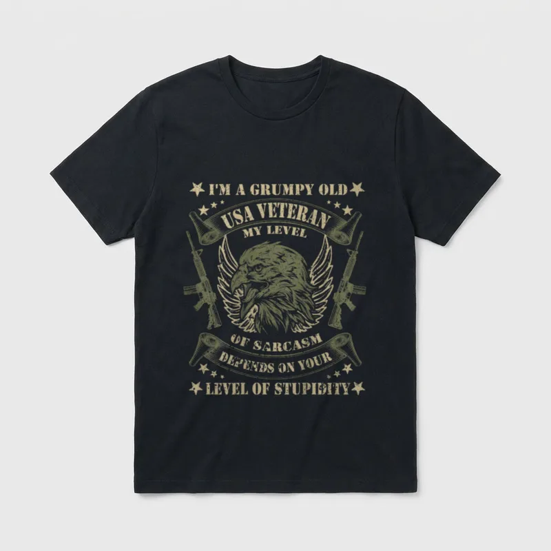 Retired Veteran Humor T-Shirt – Classic T-Shirt in Black