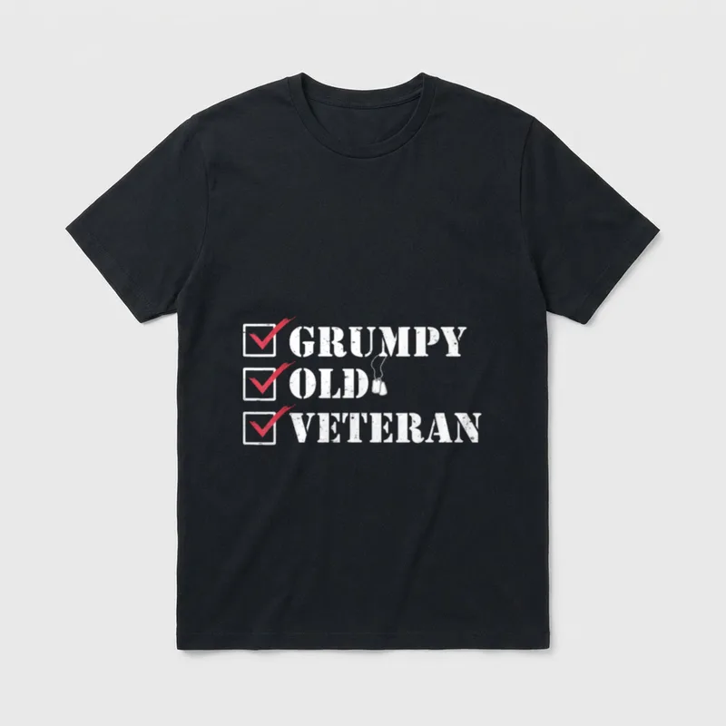 I Am a Grumpy Veteran T-Shirt – Classic T-Shirt in Black