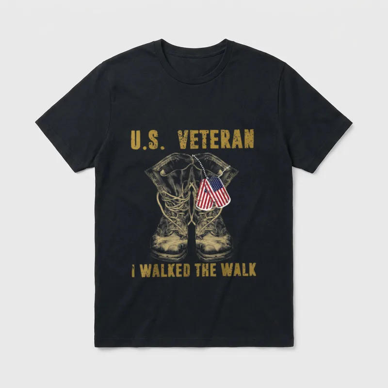 Military Veteran Walked The Walk T-Shirt – Classic T-Shirt in Black