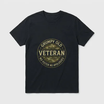 Military Veteran Camouflage T-Shirt – Classic T-Shirt in Black