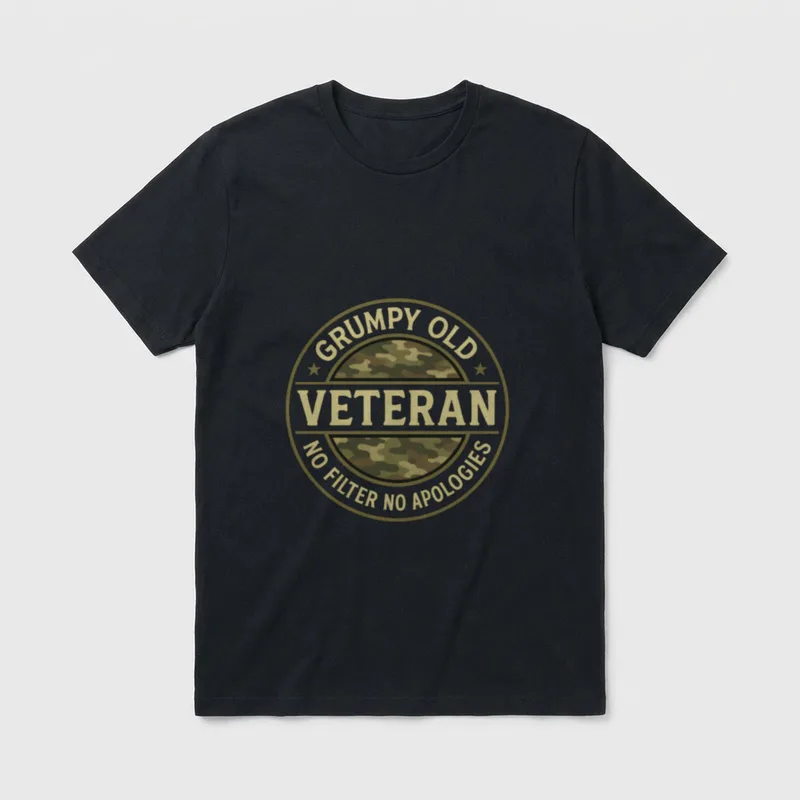 Military Veteran Camouflage T-Shirt – Classic T-Shirt in Black