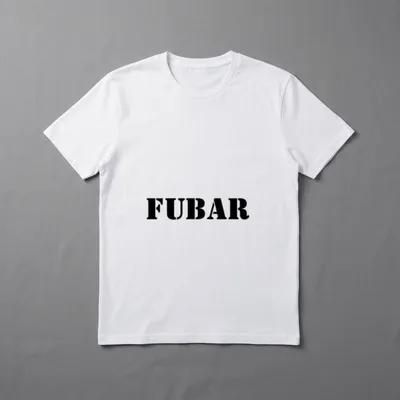 Military Slang Veteran T-Shirt – FUBAR in large black letters on gray background – Classic T-Shirt in Black