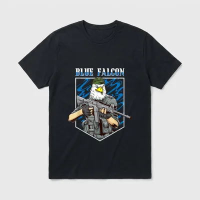 Military Blue Falcon T-Shirt – Classic T-Shirt in Black