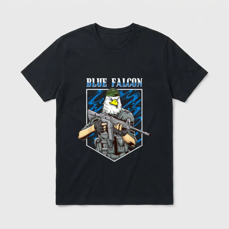Military Blue Falcon T-Shirt – Classic T-Shirt in Black