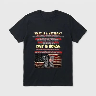 Veteran Honor American Flag T-Shirt – Classic T-Shirt in Black