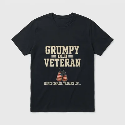 Funny Grumpy Old Veteran T-Shirt – Classic T-Shirt in Black