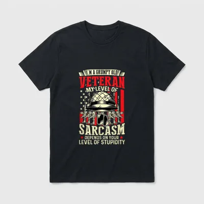 I'm a Grumpy Old Veteran T-Shirt – Classic T-Shirt in Black