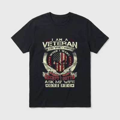I Am a Veteran Do Want T-Shirt – Classic T-Shirt in Black