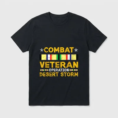 Combat Desert Storm Service Ribbon T-Shirt – Classic T-Shirt in Black