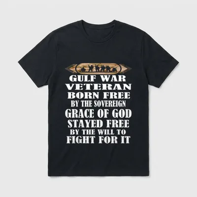 Gulf War Veteran Desert Storm Shield T-Shirt – Classic T-Shirt in Black