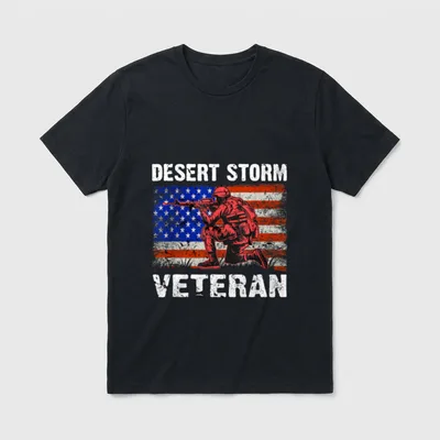 Operation Desert Storm Shield Veteran T-Shirt – Classic T-Shirt in Black